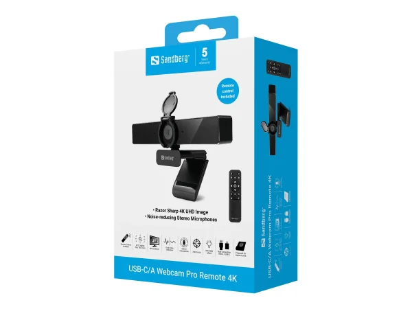 SANDBERG USB-C/A Webcam Pro Remote 4K
