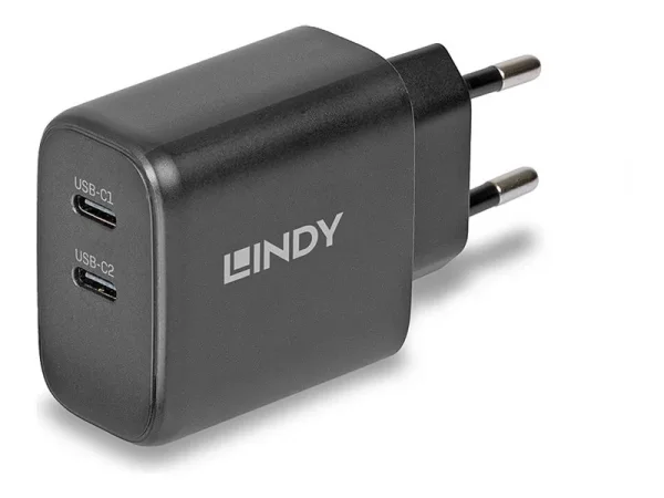 LINDY 65W USB 2 x Type C GaN Charger