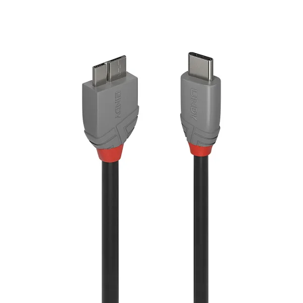 2m USB 3.2 Typ C an Micro-B Kabel, 5Gbit/s, Anthra Line