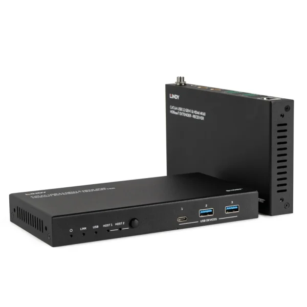 100m Cat.6A 2 Host USB 3.2 Gen 1 & HDMI 4K60 HDBaseT Extender