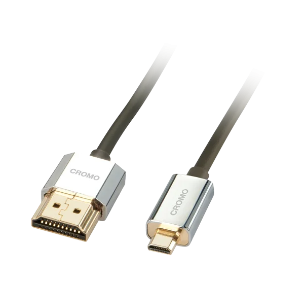 CROMO® Slim High-Speed-HDMI-Kabel mit Ethernet, Typ A/D, 2m