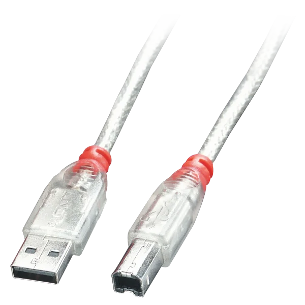 3m USB 2.0 Typ A an B Kabel, transparent