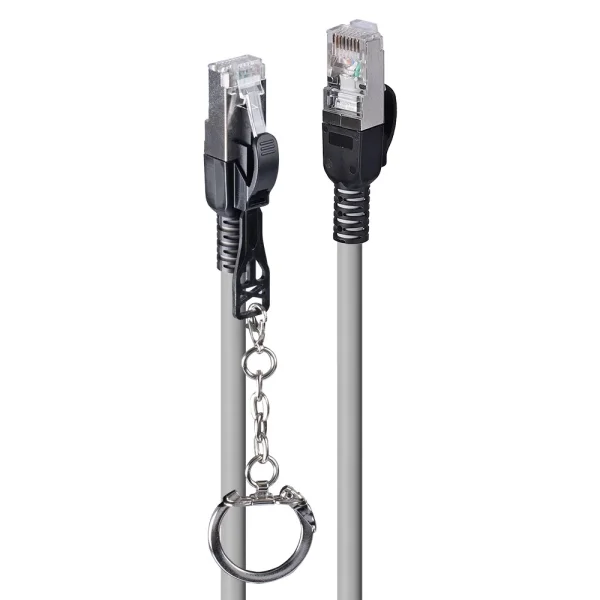 1m Cat.6A S/FTP Sicherheits-Netzwerkkabel, grau