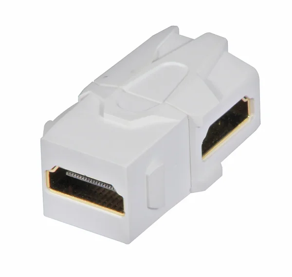 HDMI 90° Doppelkupplung Keystone für AV Wanddosen