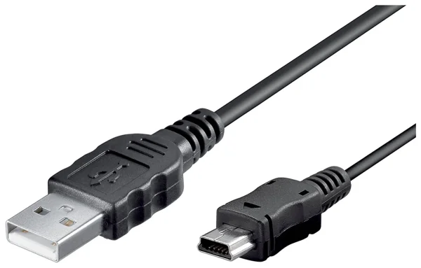 USB 2.0 Kabel. A/MiniB - schwarz - 1,00m