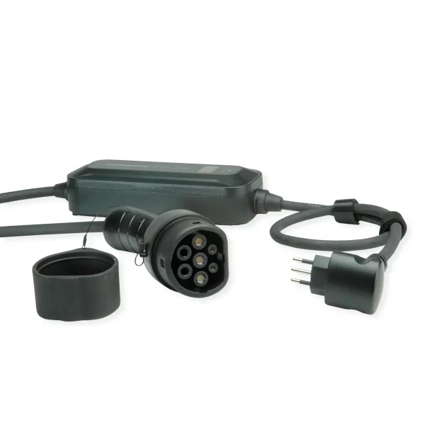 ROLINE Tragbares E-Auto Ladegerät, CEI23-50 (IT, Typ-L) & Typ2 Stecker, 1-phasig, Mode 2, 16 A, 3,6 kW, 3 m
