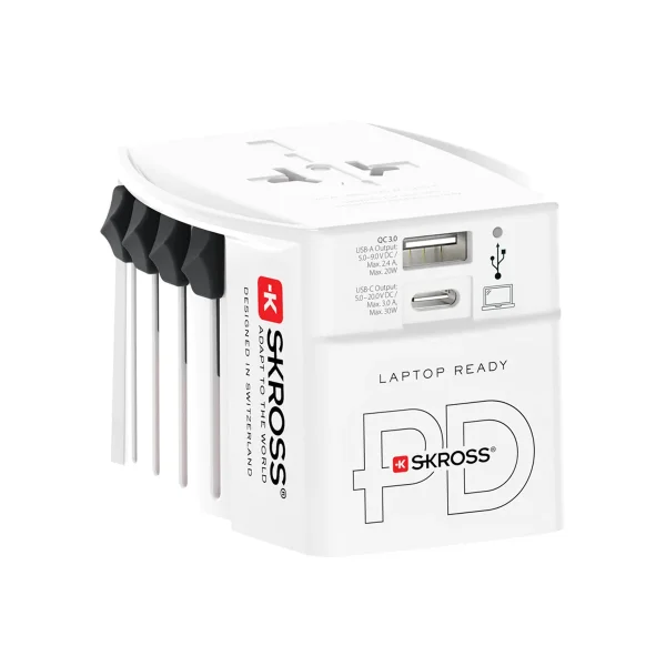Skross MUV USB AC30PD White Retail, Weltweit