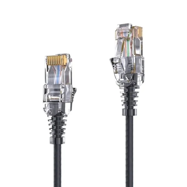Premium Slim Cat.6 Patchkabel, RJ45, UTP, LSZH - 2.00m, schwarz