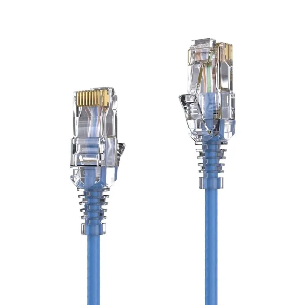 Premium Slim Cat.6 Patchkabel, RJ45, UTP, LSZH - 2.00m, blau