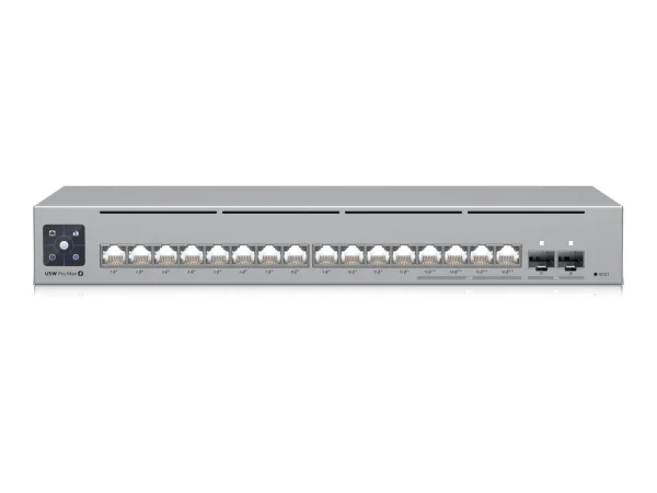 Ubiquiti Switch UniFi 12xRJ45 GBit/4xRJ45 2.5G/2xSFP+ Managed PoE+ 180W Max optional 19" Rack-Mountable, 1,3" Touchscreen