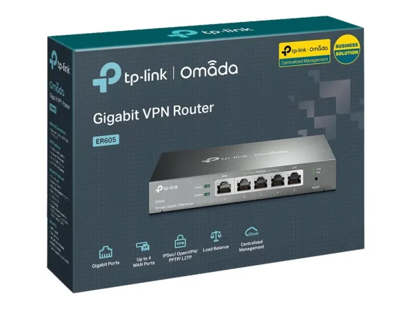 TP-LINK 5 Port Gigabit Multi-WAN Router (bis 4xWAN) Up to 20 IPsec VPN T., 16 PPTP/L2TP VPN T., 16 Ope