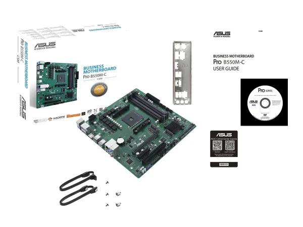 ASUS PRO B550M-C/CSM AM4 B550/2x DP-HDMI/2x M.2/24-7/µATX Business MB with enhanced security & eliability