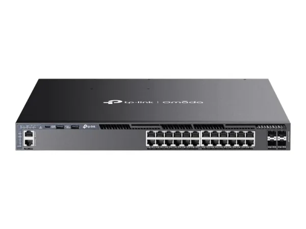 TP-LINK Switch SG6428XHP 24xGBit /4x10Gbit SFP+ PoE+ Managed Layer 3 +++ Rack Mountable, Omada SDN, 4 Fans