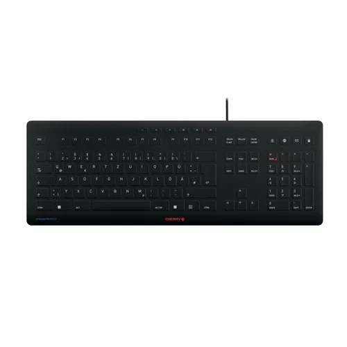 CHERRY Keyboard STREAM PROTECT [DE] black mit hochwertiger Schutzmembran