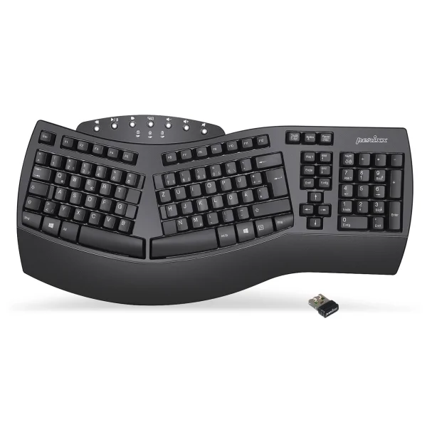Perixx PERIBOARD-612B DE, ergonomische Tastatur, Dualmodus, Funk/Bluetooth