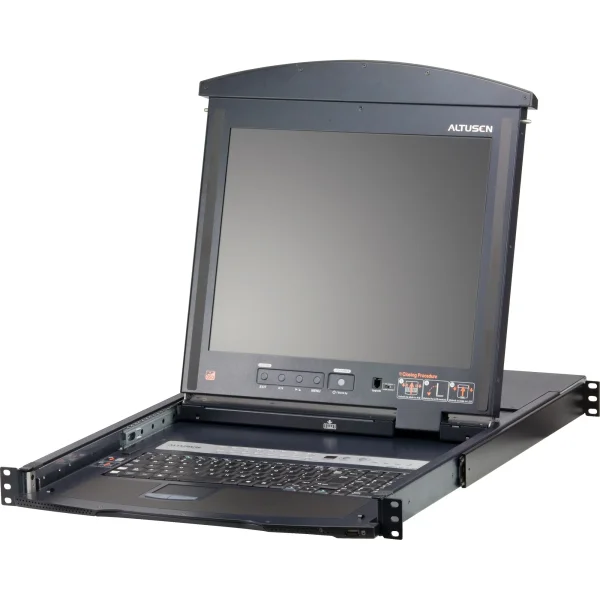 ATEN KL1516AN FR Cat.5 KVM-Switch 16-Port, 19"-LCD, Dual-Rail, FR-Layout