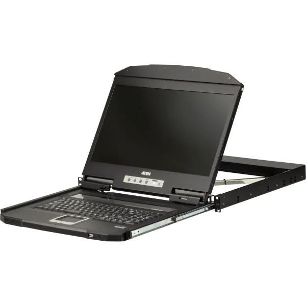 ATEN CL3700NW CH Kurze Tiefe Single Rail 18,5"-LCD Konsole (USB HDMI), CH-Layout