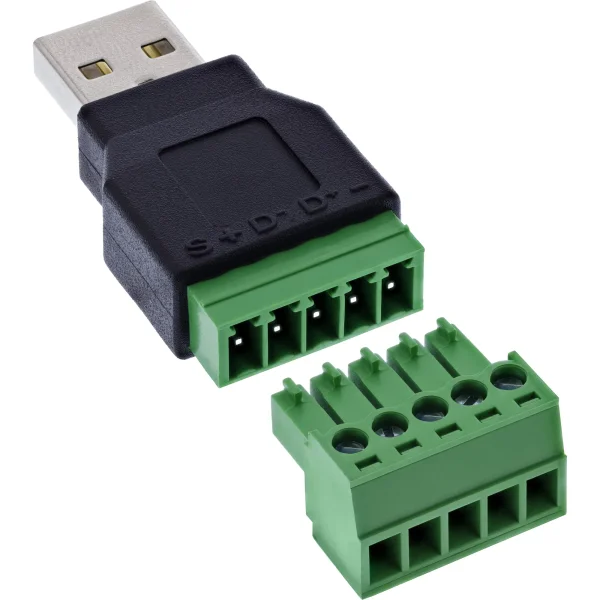 InLine® USB-A Stecker auf Terminalblock, 5-polig, ohne Kabel