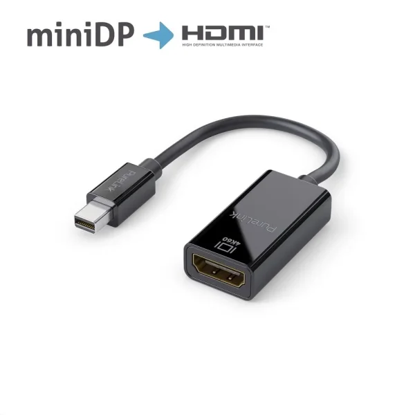 Premium Active 4K mini DisplayPort / HDMI Portsaver Adapter - Schwarz