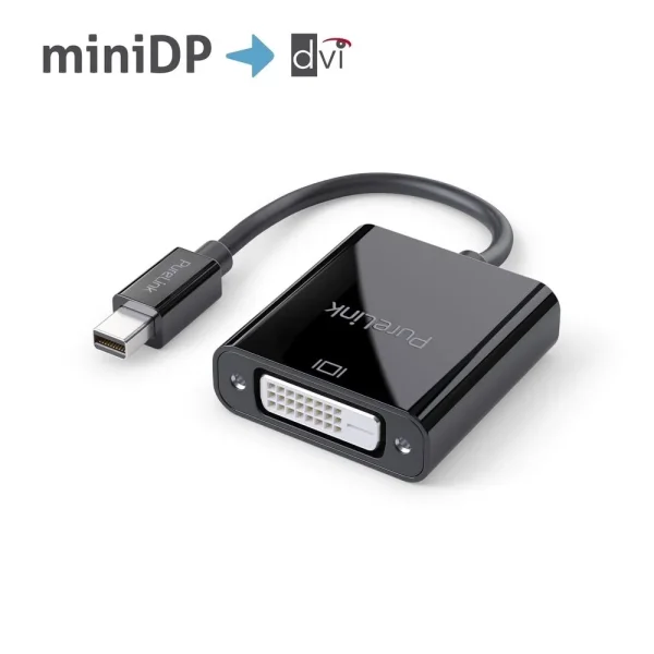 Premium Active 2K mini DisplayPort / DVI Portsaver Adapter - Schwarz