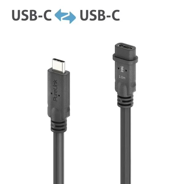 Premium USB4 Gen2 Micro Coax USB-C Stecker / Buchse Verlängerungskabel, 1.00m