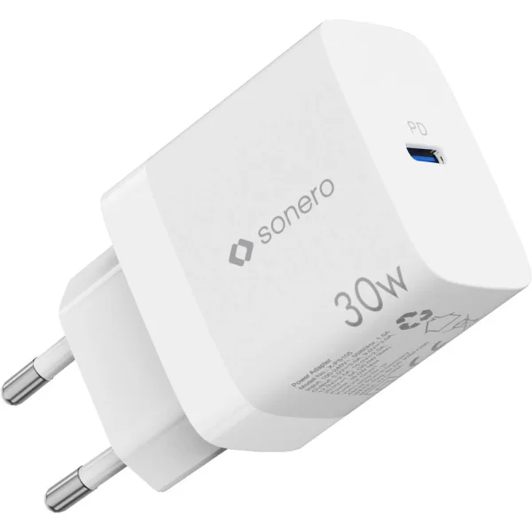 USB-C GaN Ladegerät - 1 Anschluss - 30W PD - weiß