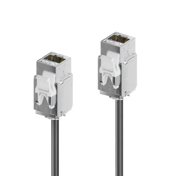 mediahub2 | Cat.6a F/F-Pigtail-Kabel – 0.50m, schwarz