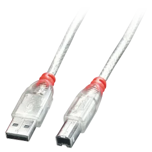 2m USB 2.0 Typ A an B Kabel, transparent