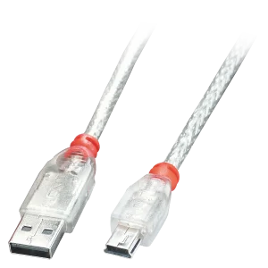 0.2m USB 2.0 Typ A an Mini-B Kabel, transparent
