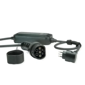 ROLINE Tragbares E-Auto Ladegerät, CEI23-50 (IT, Typ-L) & Typ2 Stecker, 1-phasig, Mode 2, 16 A, 3,6 kW, 3 m